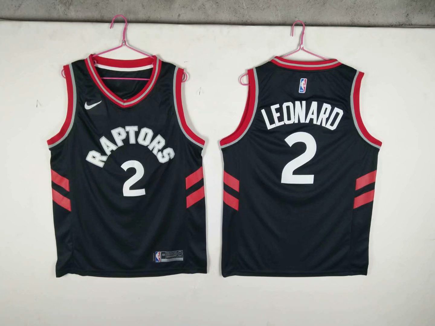 Men Toronto Raptors 2 Leonard Black Game Nike NBA Jerseys
